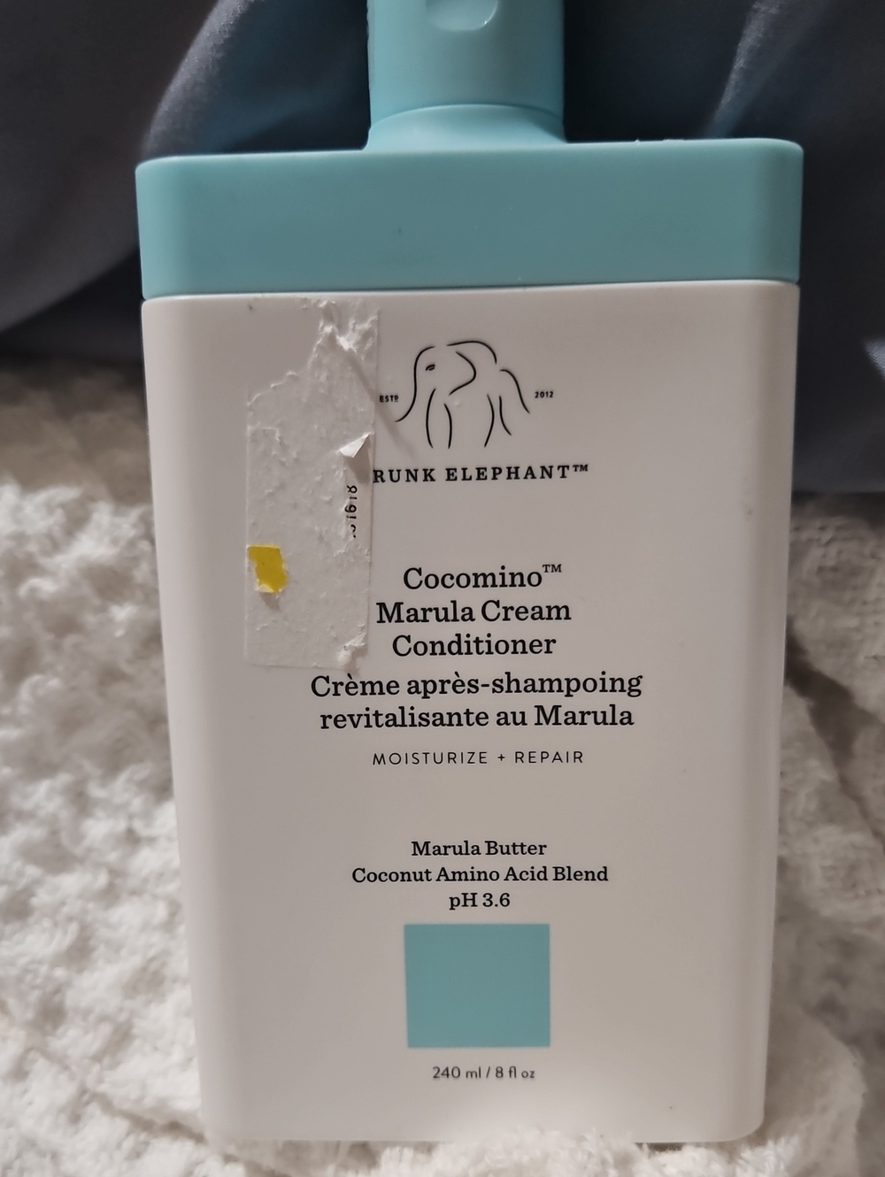 Drunk Elephant Cocomino Marula Cream Conditioner - Aqua & White